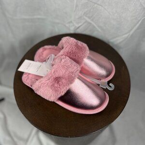 NWT Auden Rae Metallic Scuff Slippers in Pink - Size S/5-6